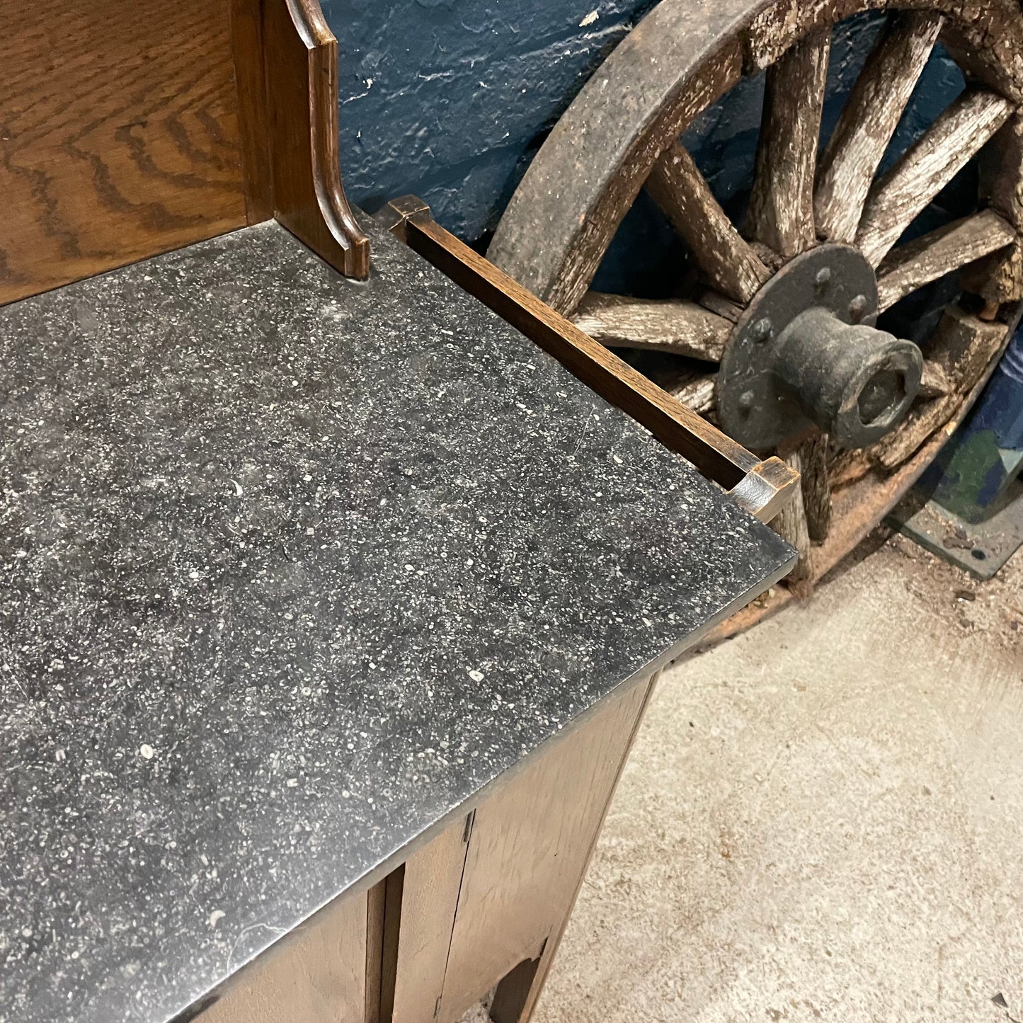 Antique Edwardian Black Marble Top Wash Stand