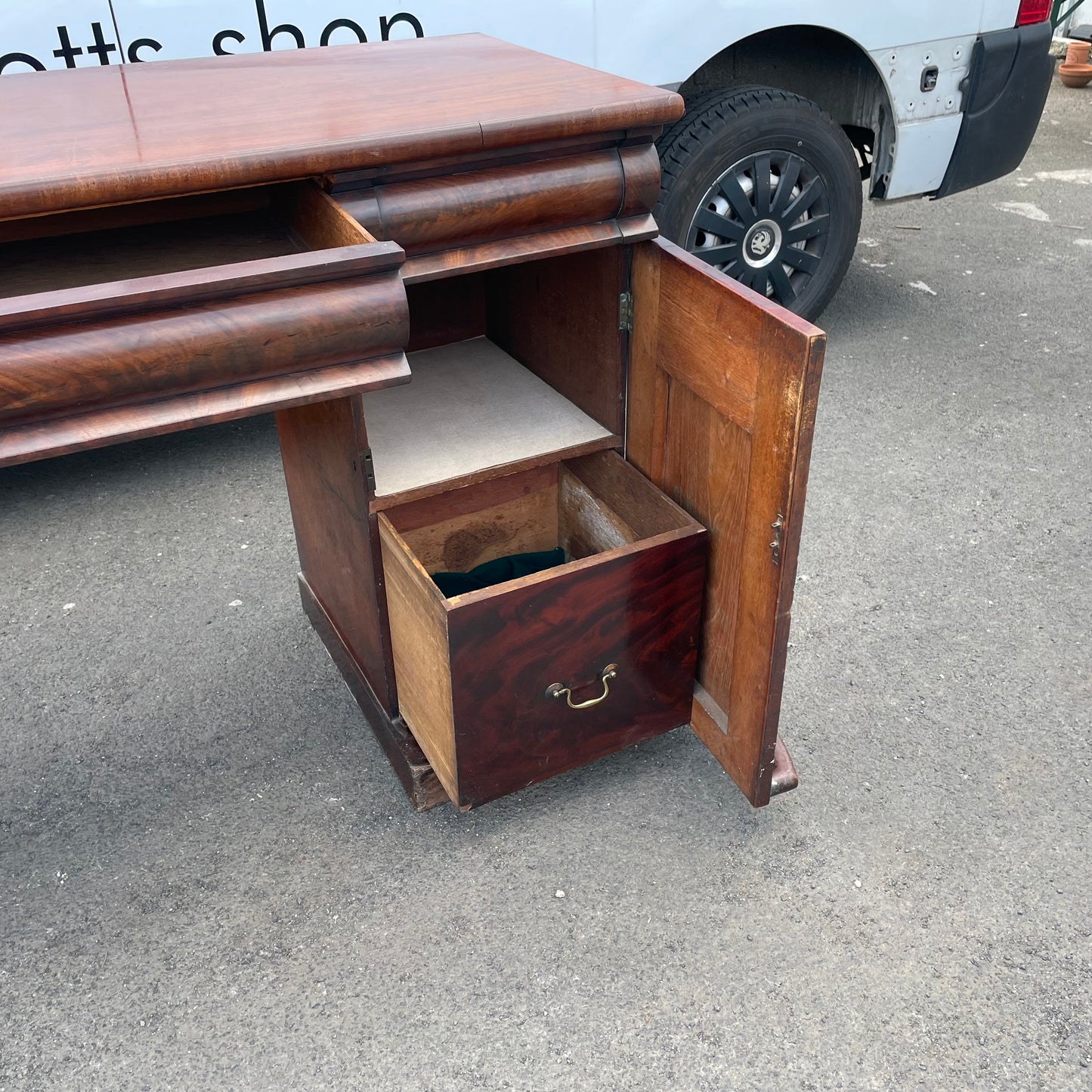 Antique Vintage Victorian Pedestal Sideboard