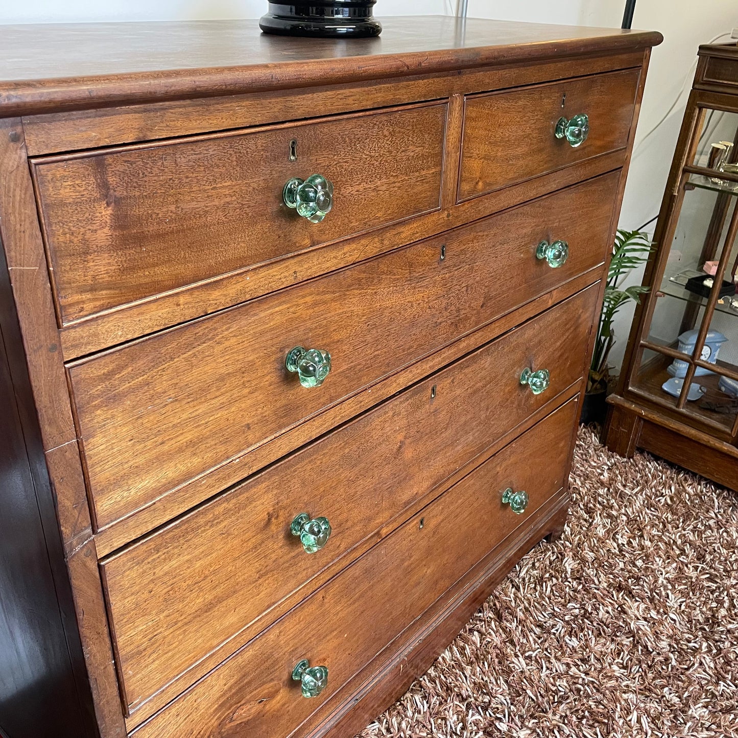 Antique Vintage Victorian 2 Over 3 Chest Of Drawers