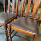 Vintage Faux Leather / Wood Dining Chairs £10 Each