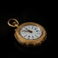 Vintage 14ct Yellow Gold Remontoir Ladies 10 Rubis Pocket Watch Enamelled