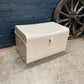 Vintage White Painted Metal Trunk