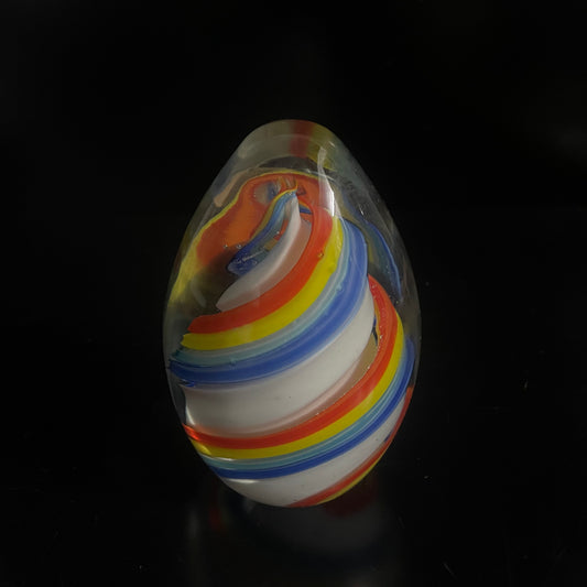 Vintage Large Candy Striped Rainbow Paperweight