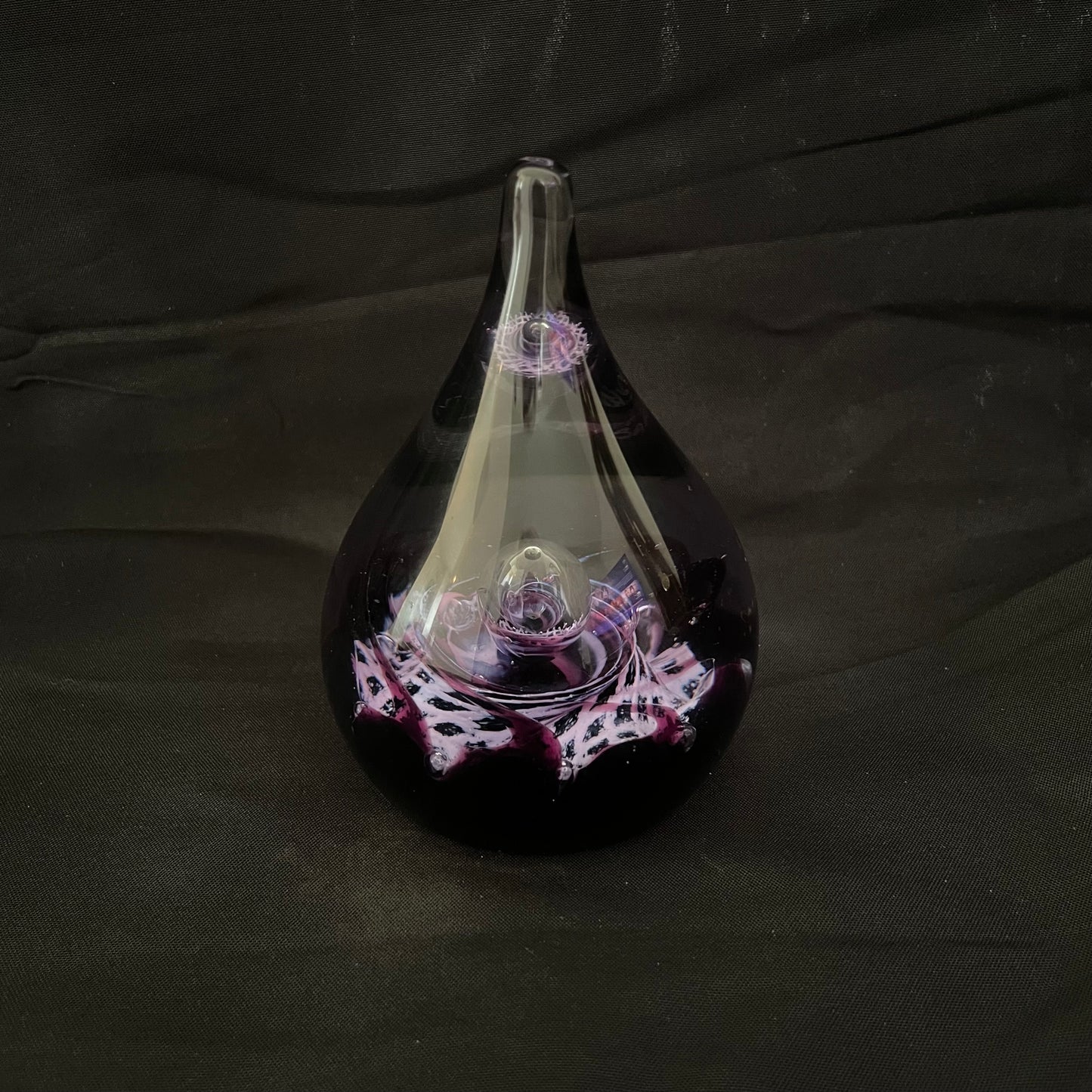 Vintage Caithness Glass Deep purple / white Paperweight