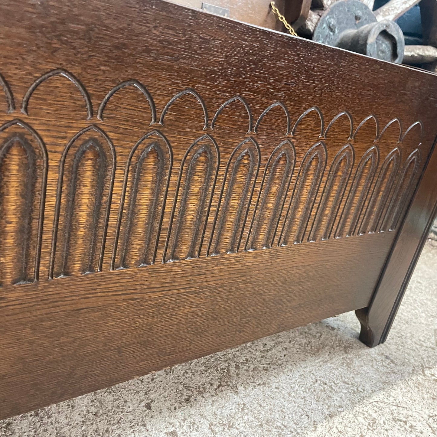 Vintage Solid Oak Blanket Box / Trunk