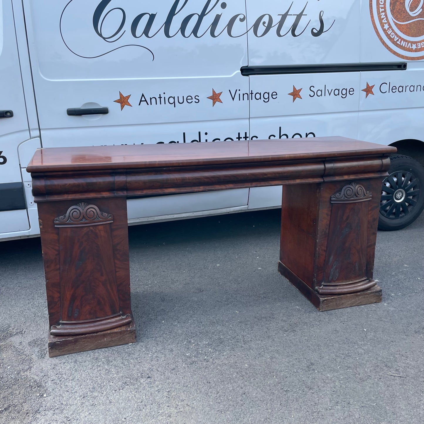 Antique Vintage Victorian Pedestal Sideboard