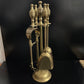 Vintage Brass Fireside Companion Set Of 4