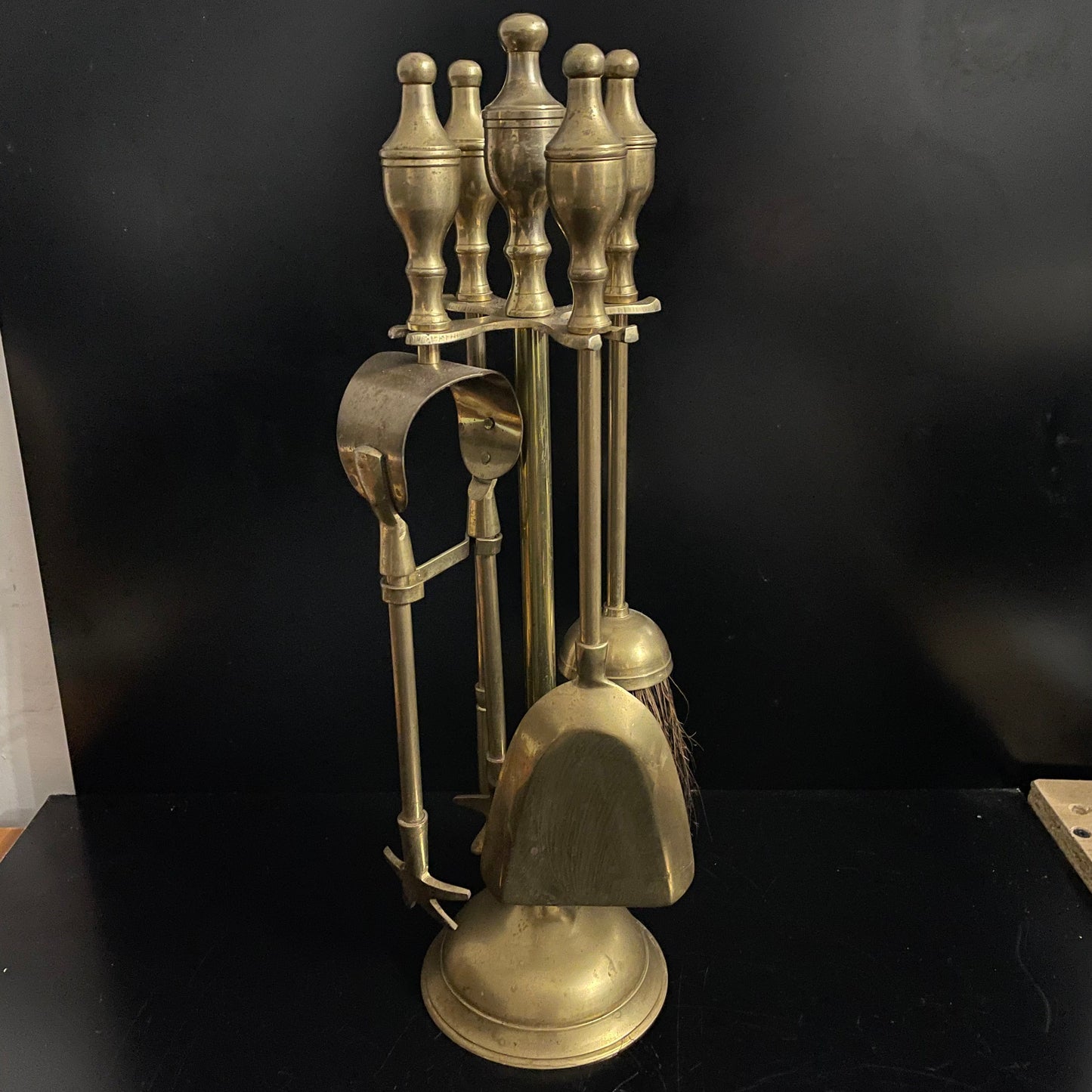 Vintage Brass Fireside Companion Set Of 4