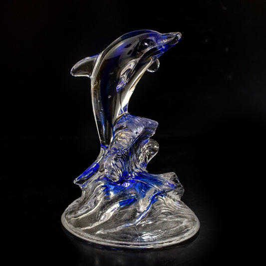 Vintage D'arques Glass Dolphin Ornament