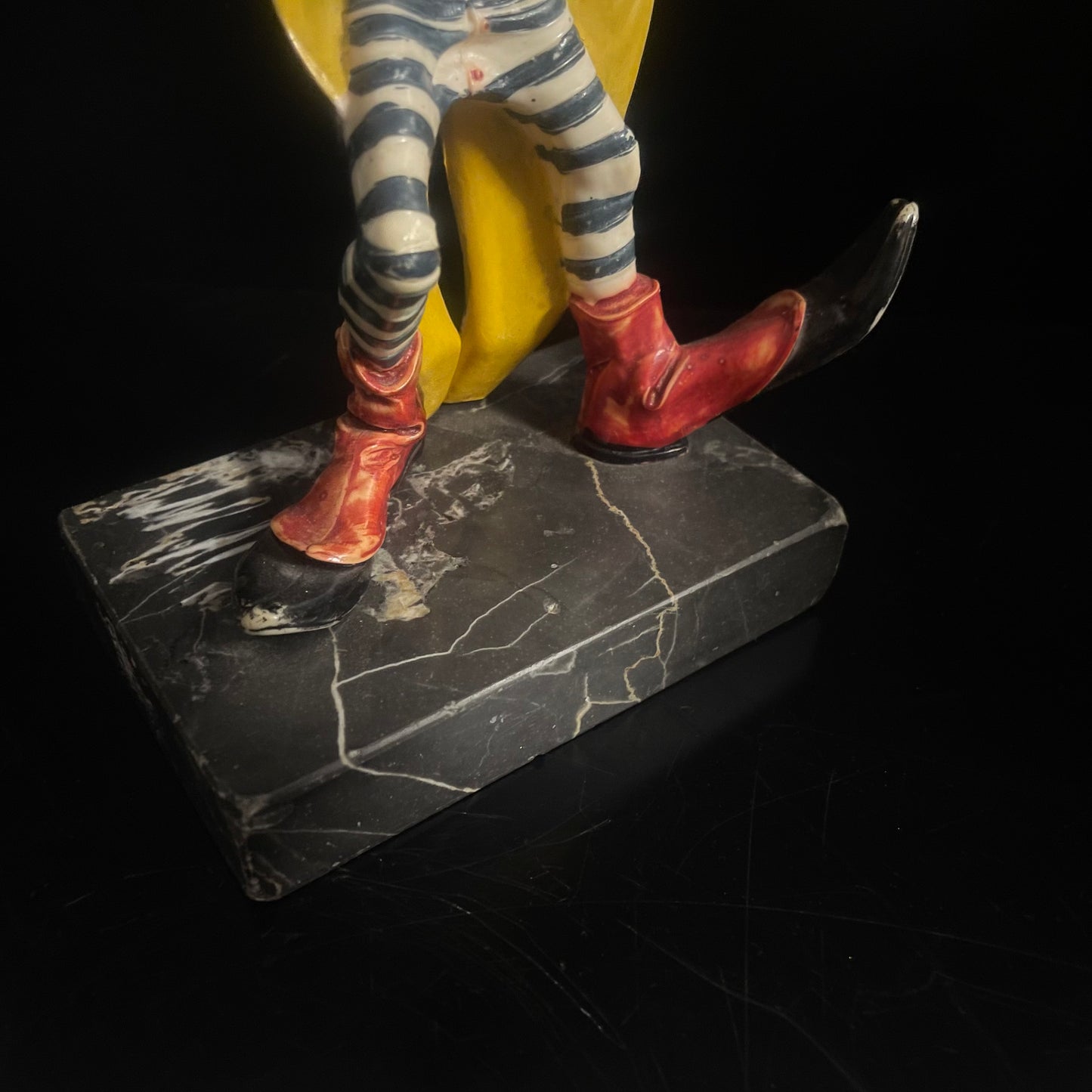 Vintage Fontanini Depose Hobo Clown Figurine On A Marble Base