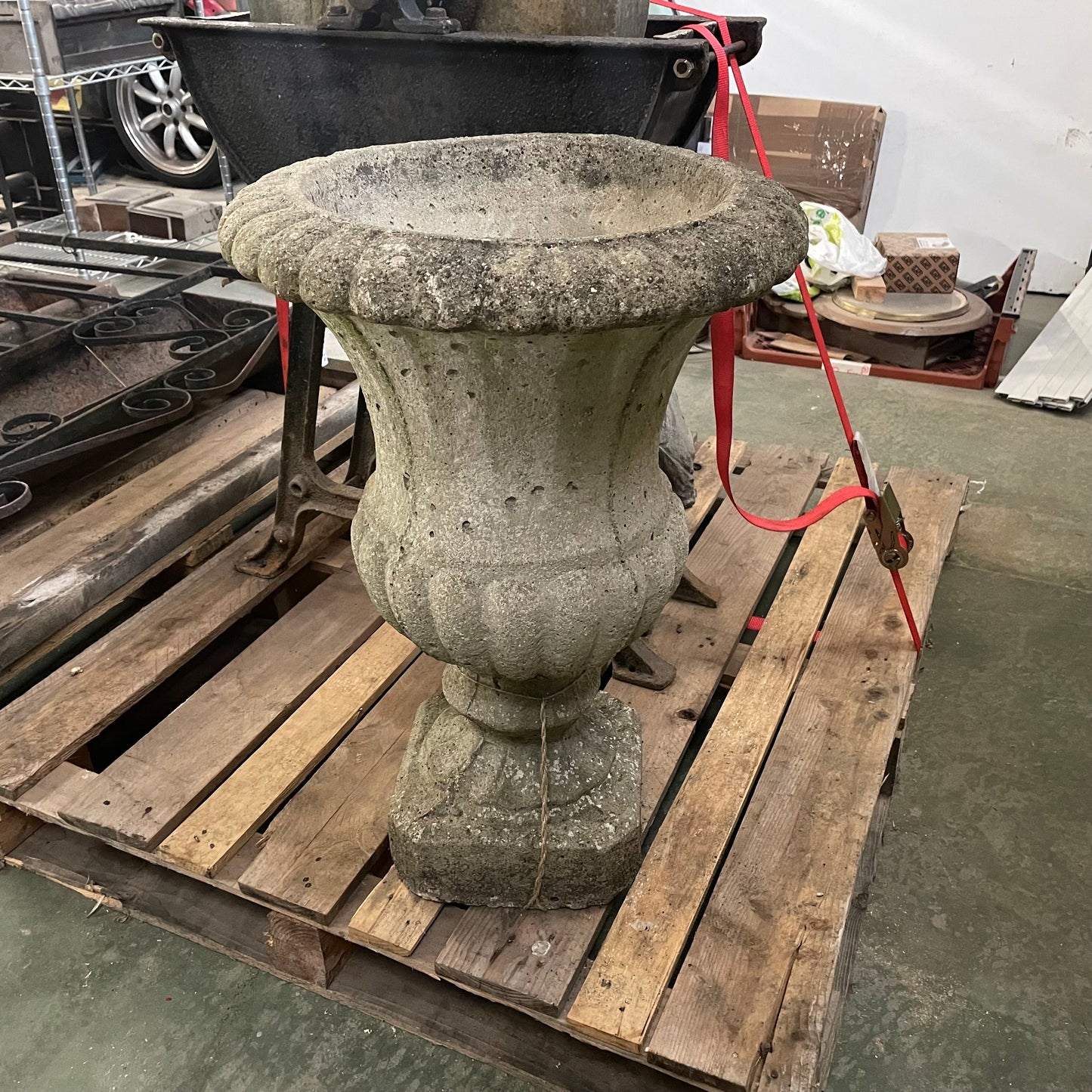 Weathered Concrete Urn Planter