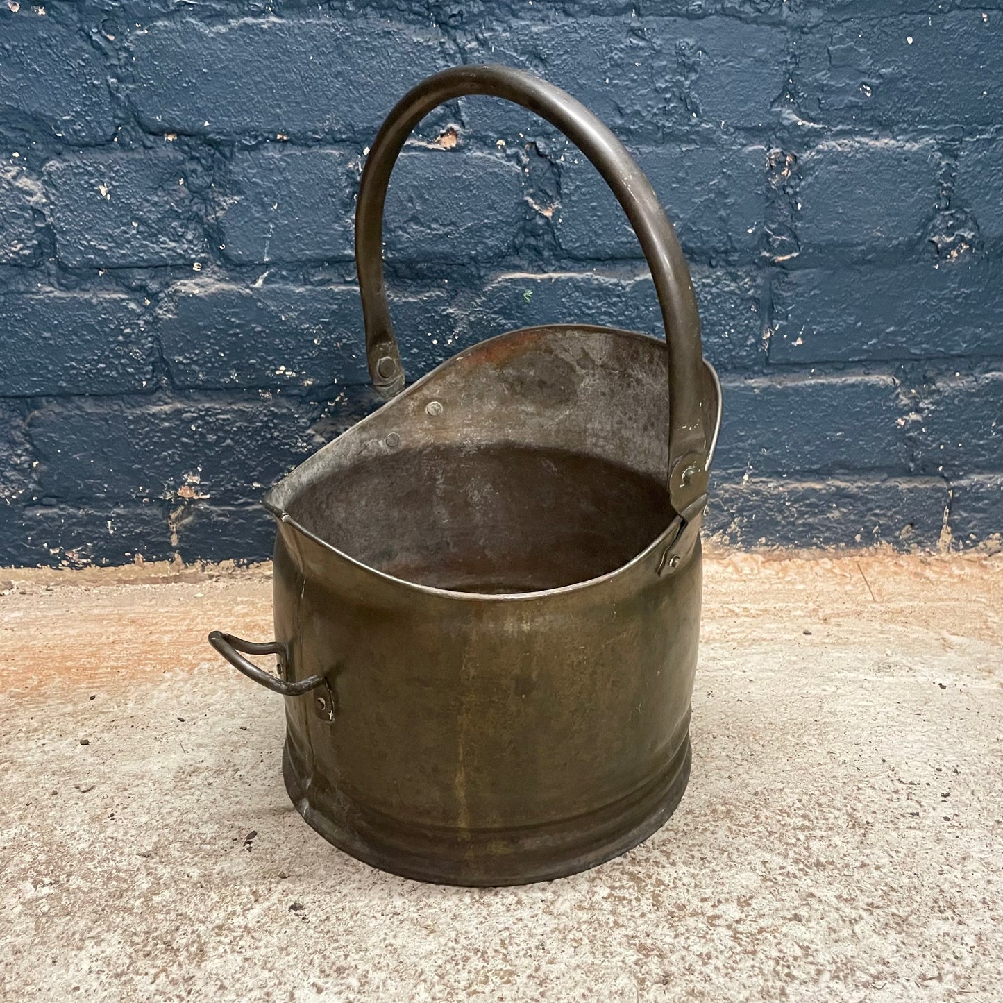 Antique Vintage Brass Helmet Coal Scuttle