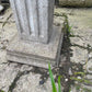 Vintage Square Lion Pedestal Bird Bath