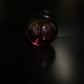 Vintage  Glass Deep Red bubble Paperweight