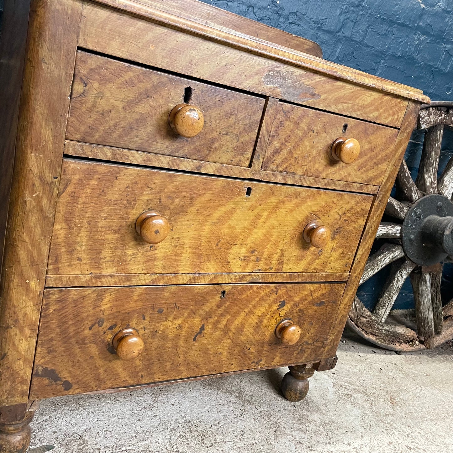 Antique Vintage Victorian Rustic 2 Over 2 Chest Of Drawers