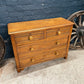 Antique Vintage Victorian 2 Over 2 Rustic Pine Chest Of Drawers