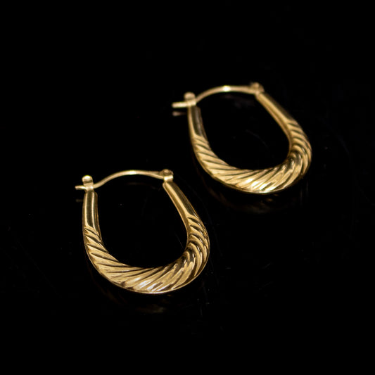 9ct Yellow Gold Ladies Hoop Earrings 1.9g