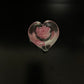 Vintage Glass heart shaped floral Paperweight