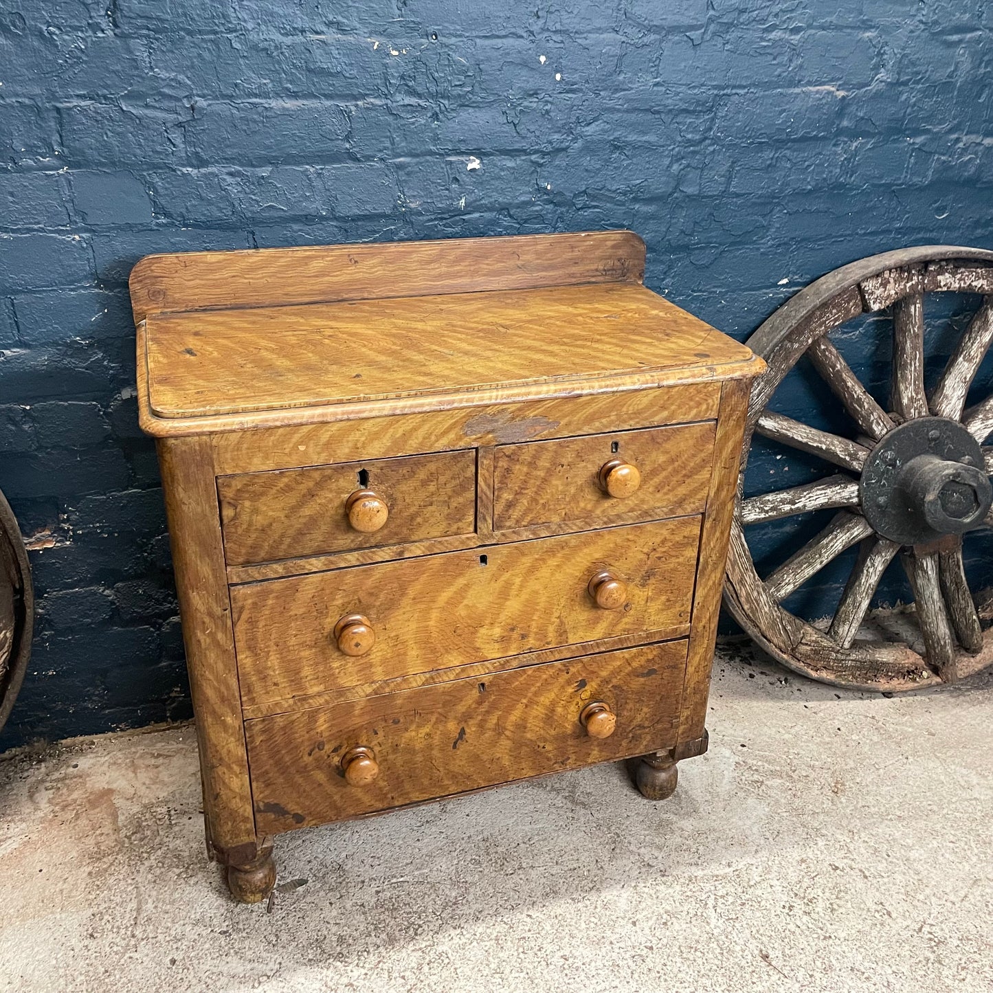 Antique Vintage Victorian Rustic 2 Over 2 Chest Of Drawers