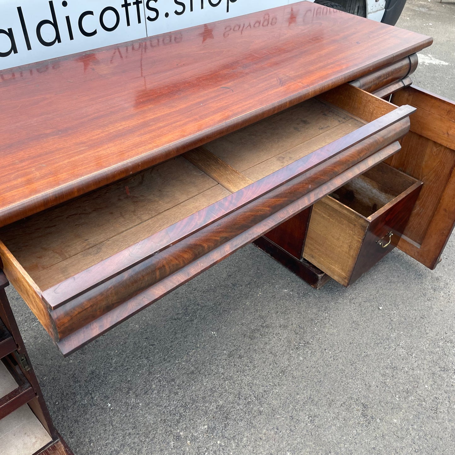 Antique Vintage Victorian Pedestal Sideboard