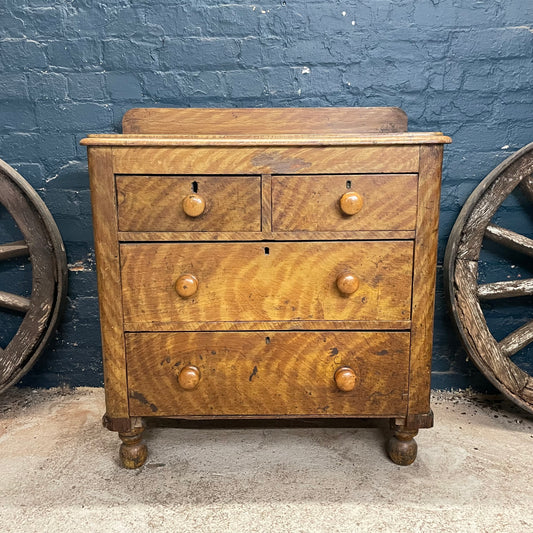 Antique Vintage Victorian Rustic 2 Over 2 Chest Of Drawers