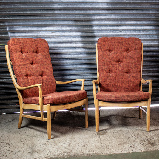 Vintage Mid Century Pair Of Parker Knoll Armchairs PK1016-19 Reupholstered