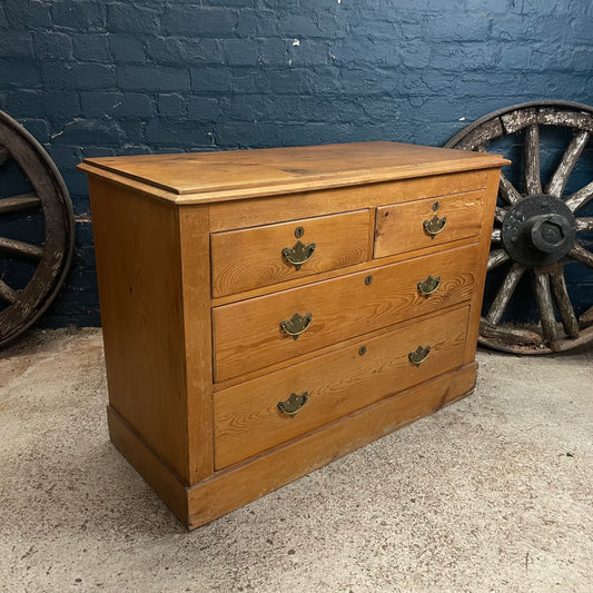 Antique Victorian Pine Chest Of Drawers