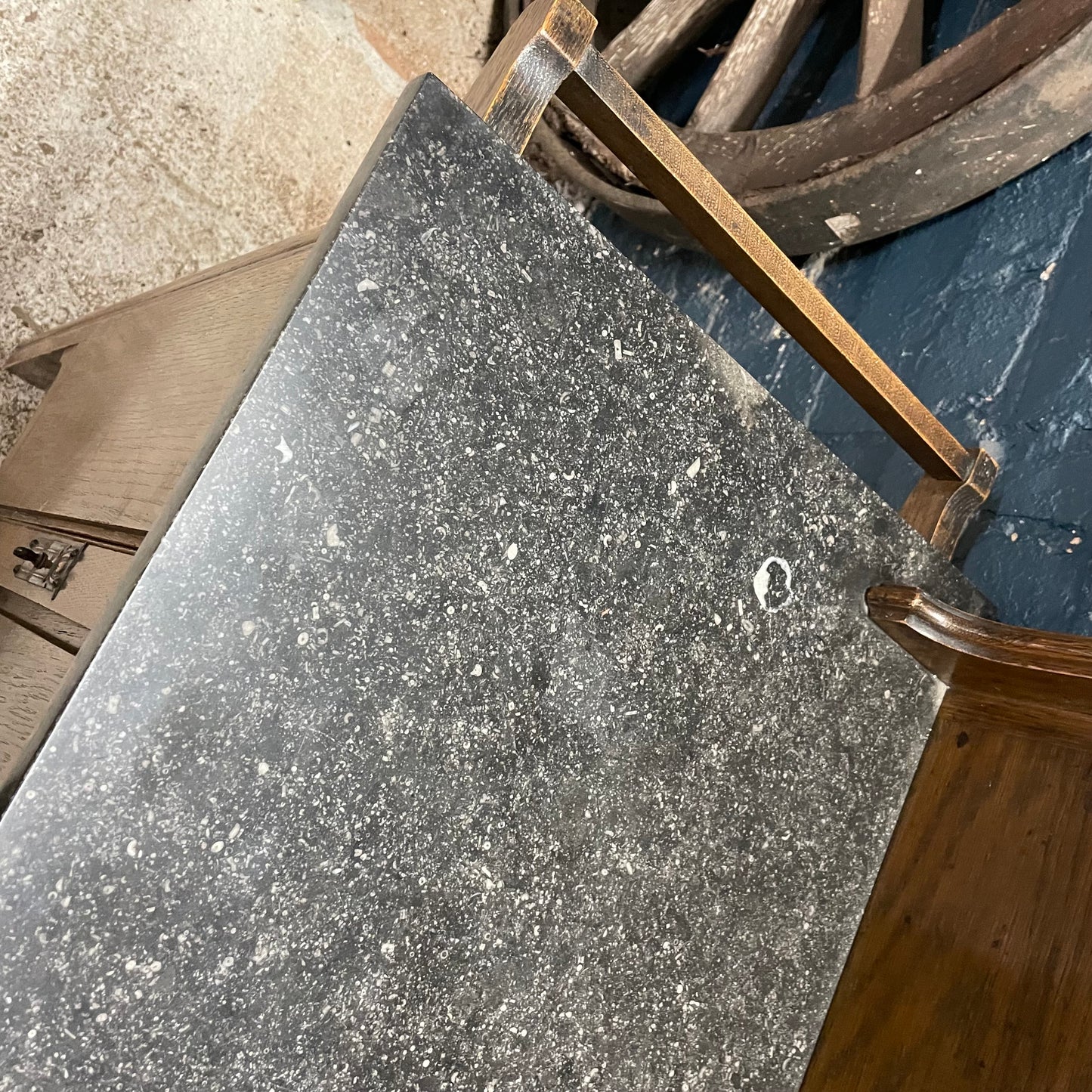 Antique Edwardian Black Marble Top Wash Stand