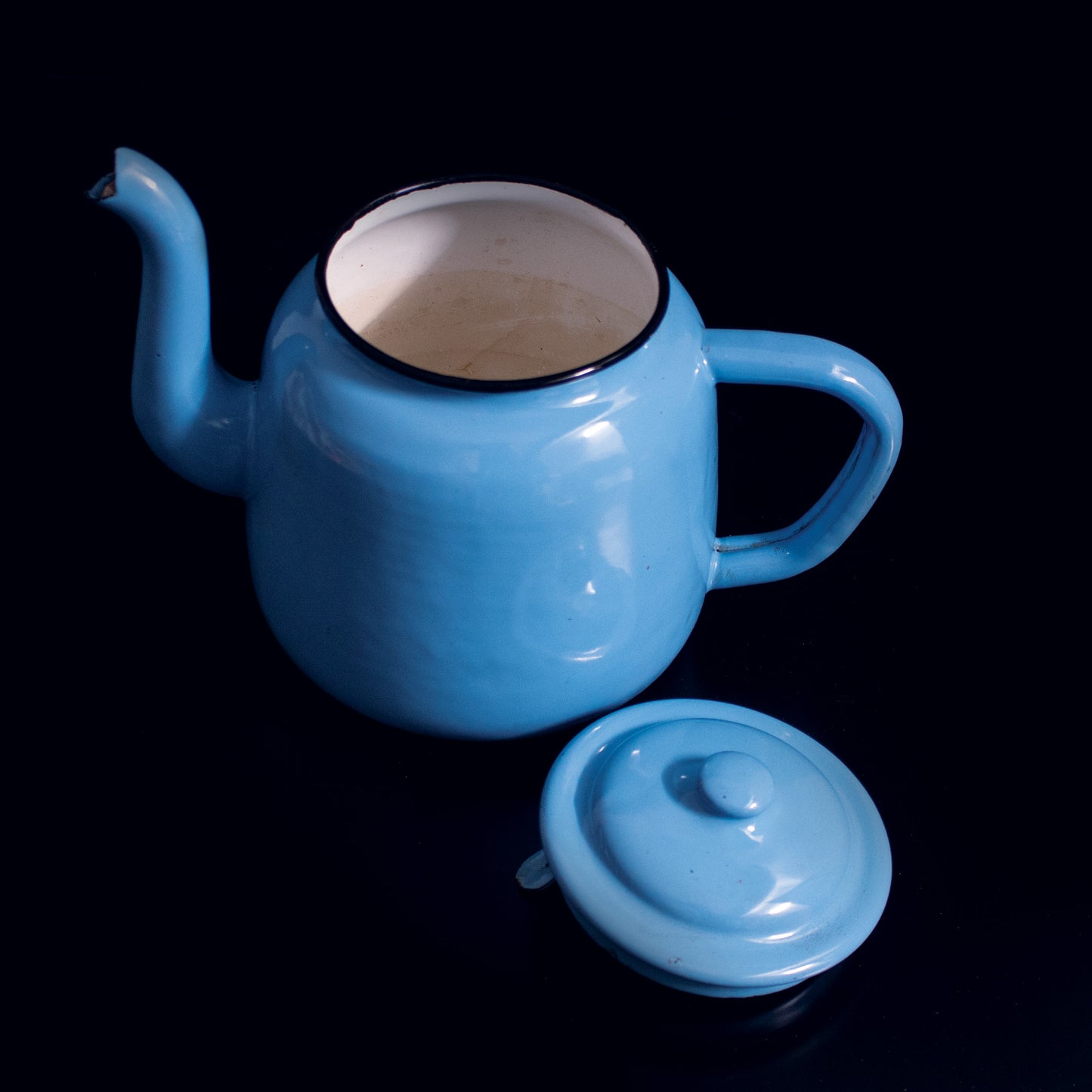 Vintage Blue Enamel Teapot