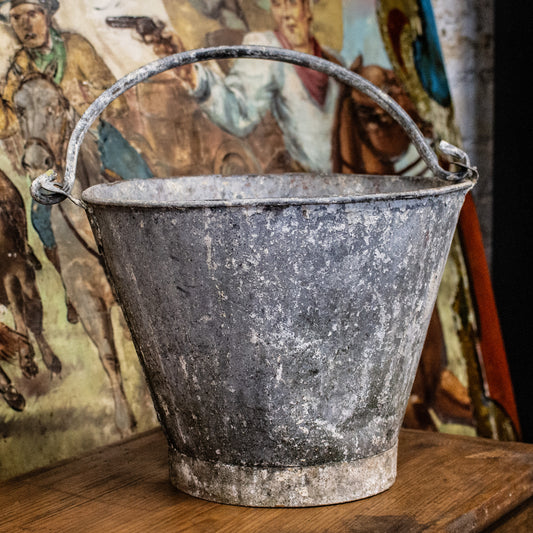 Vintage Small Rustic Galvanised Metal Bucket