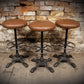 Vintage Cast Iron / Faux Leather Bar Stools x3 Very Heavy