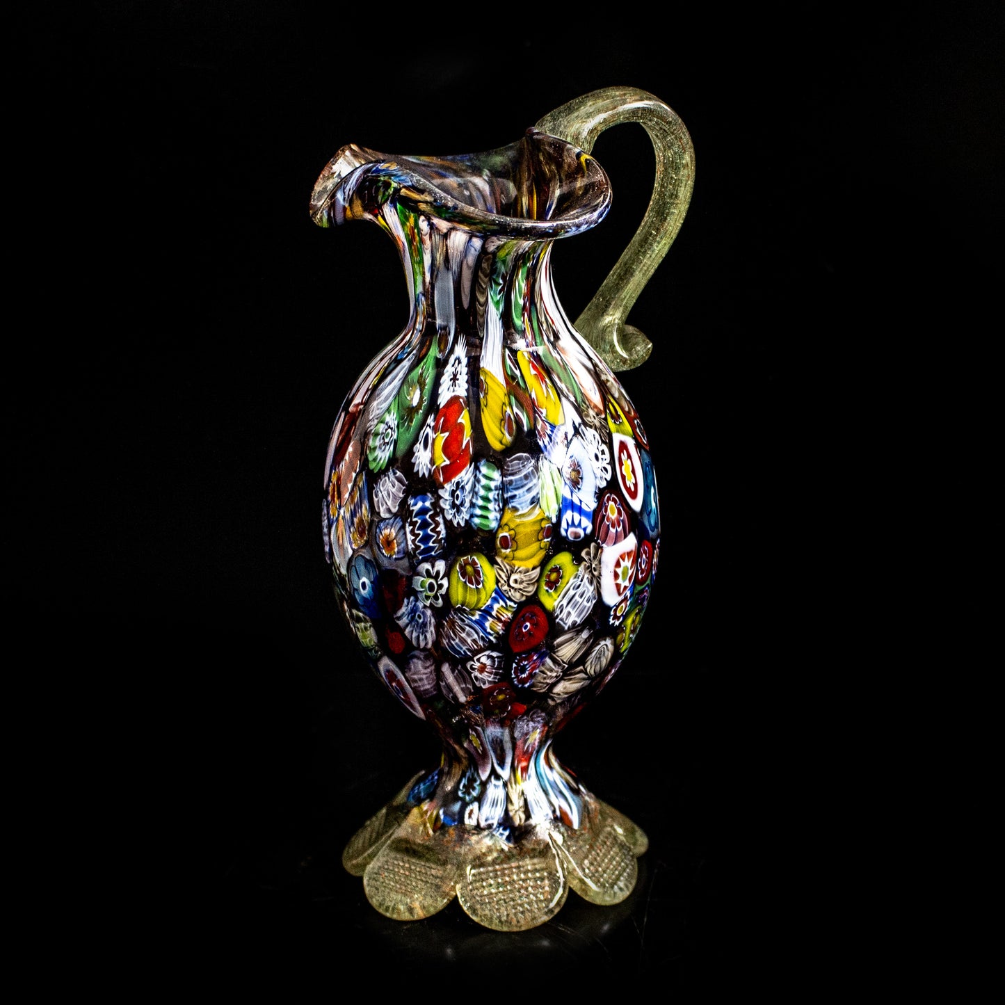 Vintage Hand Blown Glass Millefiori Jug / Vase