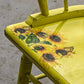 Vintage Up-Cycled Yellow Painted Sunflower Wooden Rocking Chair