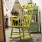 Vintage Up-Cycled Yellow Painted Sunflower Wooden Rocking Chair