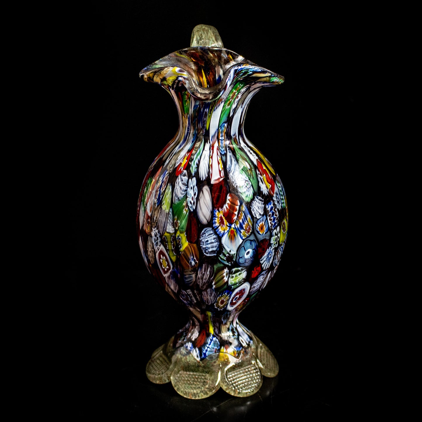 Vintage Hand Blown Glass Millefiori Jug / Vase