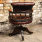 Vintage Oxblood Red Leather Captains Desk Chair