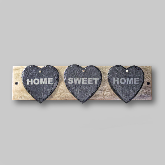 Personalised Handmade Reclaimed Wood & Slate Heart Plaque