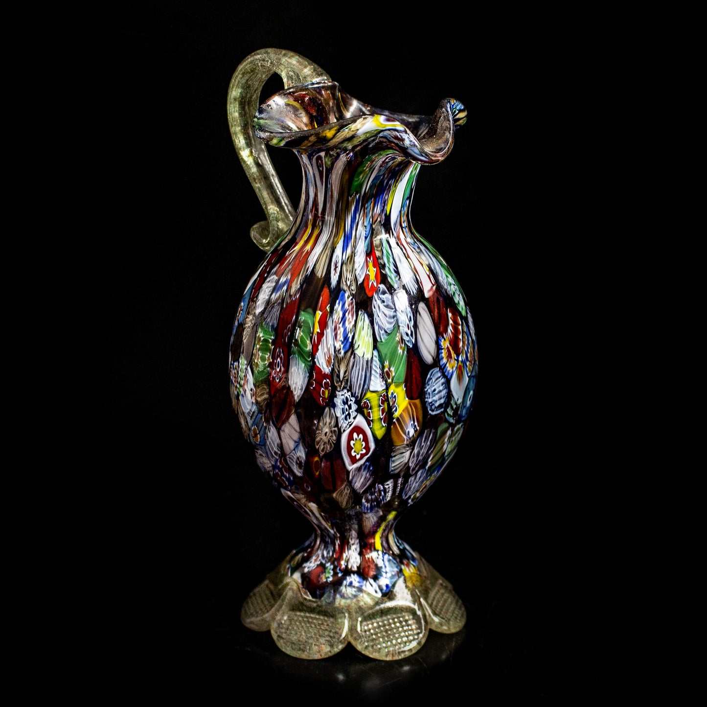 Vintage Hand Blown Glass Millefiori Jug / Vase