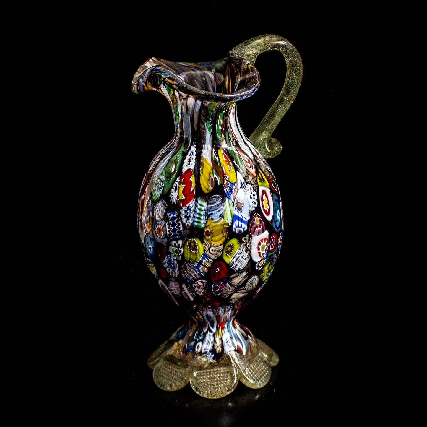 Vintage Hand Blown Glass Millefiori Jug / Vase