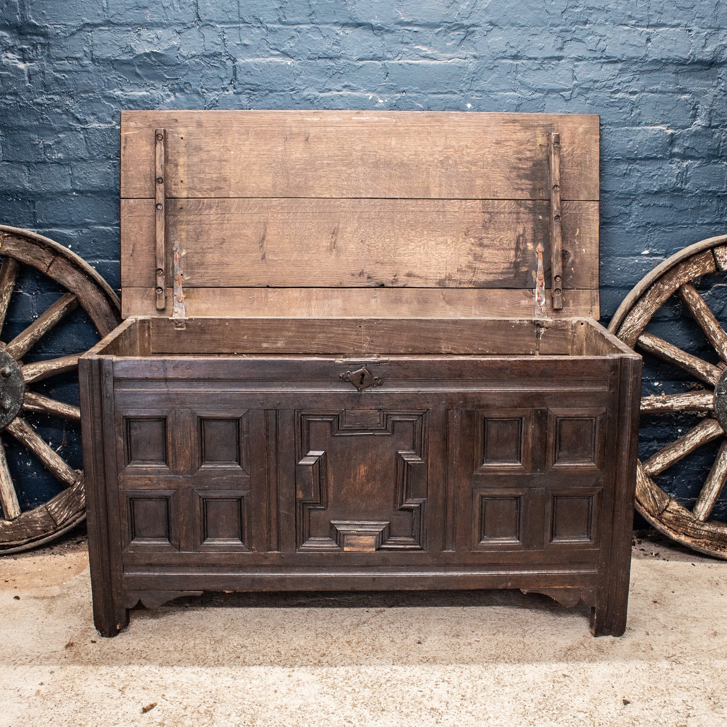 Antique Solid Oak Coffer / Blanket Box