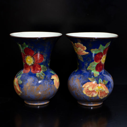 Vintage Pair Of Royal Doulton D6227 Vases