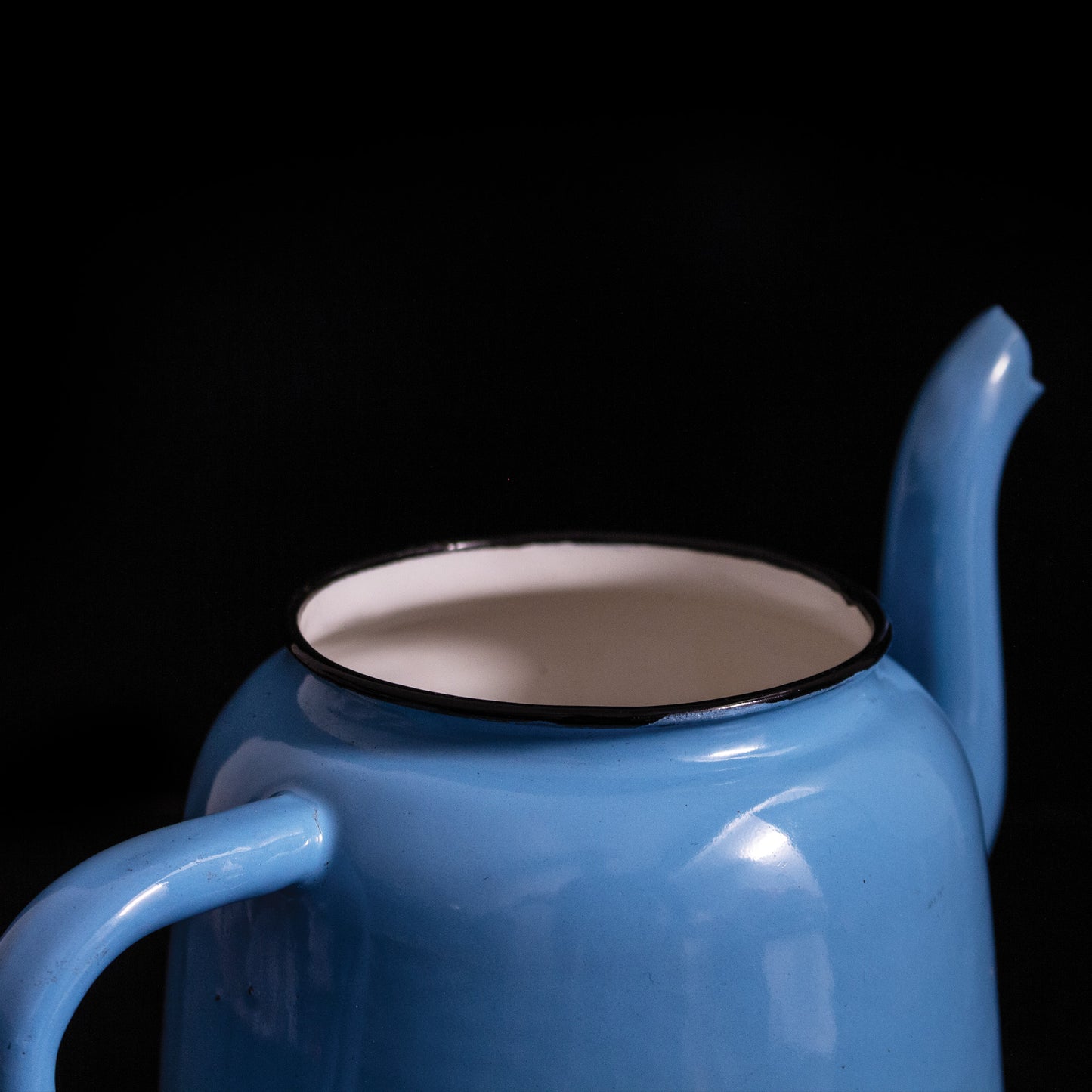 Vintage Blue Enamel Teapot