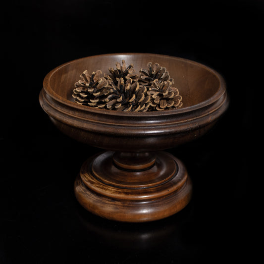 Vintage Rustic Solid Wood Bowl On Plinth