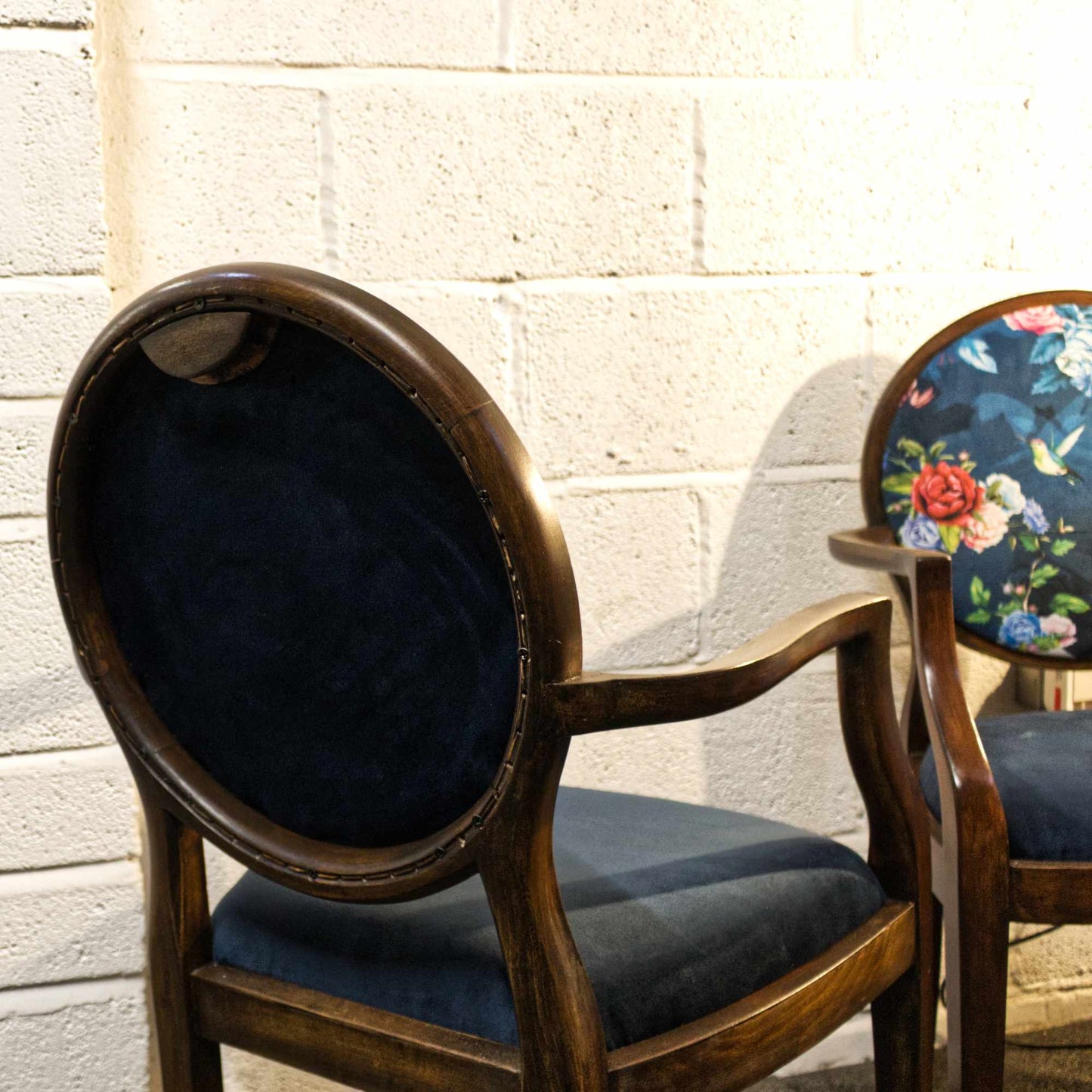 Pair Of Vintage Re-Upholstered Bedroom Chairs