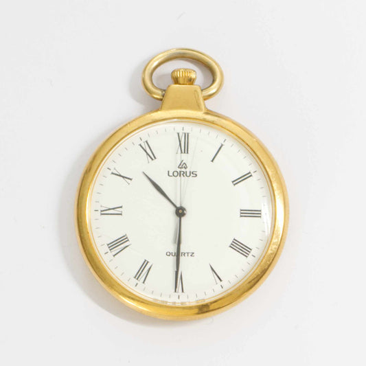 Vintage Lorus Japan Gold Plated Pocket Watch